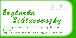 boglarka miklusovszky business card
